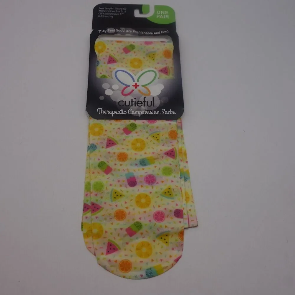 NEW Cutieful Therapeutic Compression Socks Fits Sizes 5-11 Summer Treats Popsic